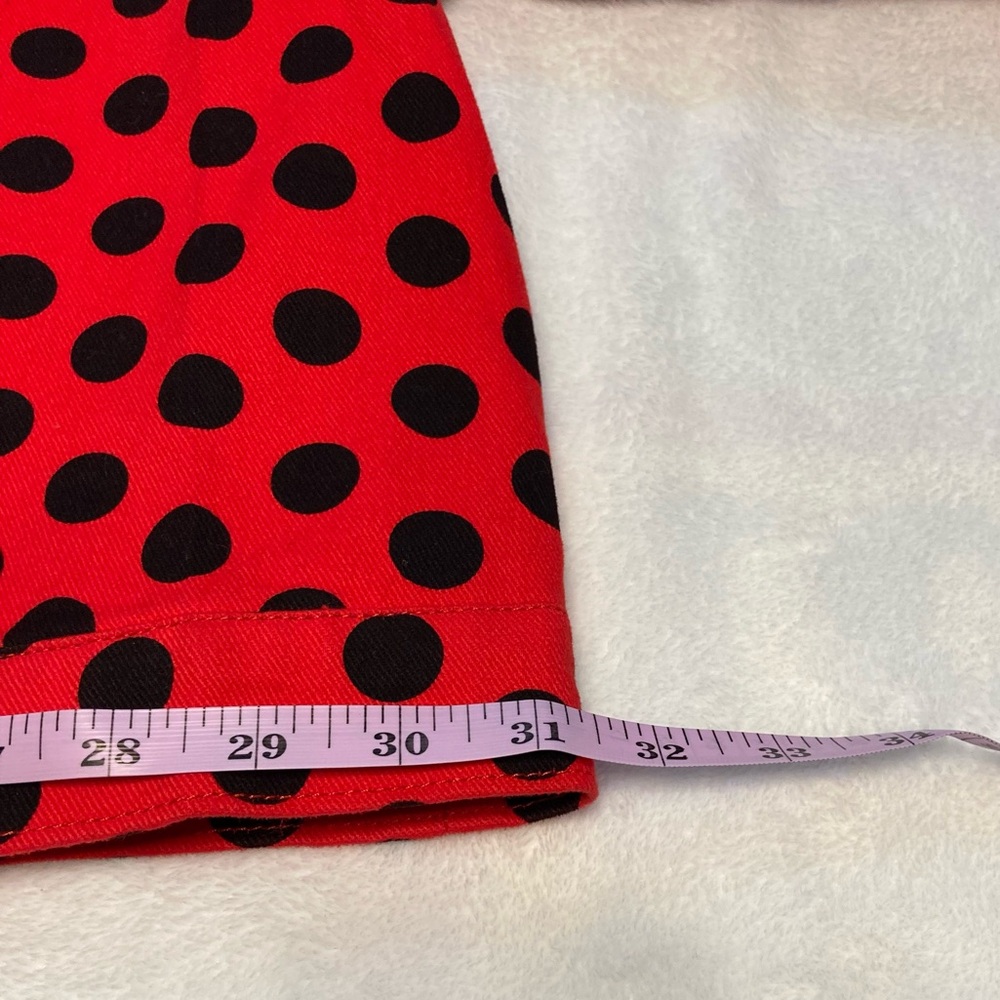 NWT Disney Parks Minnie Mouse Red and Black Jean Style Jacket Women’s - Picture 12 of 14